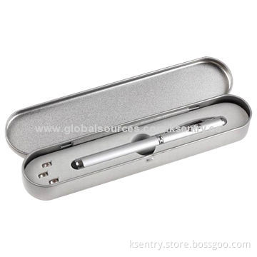 2014 New Arrival 4-in-1 LED Light Laser Stylus Touch Pen for iPad